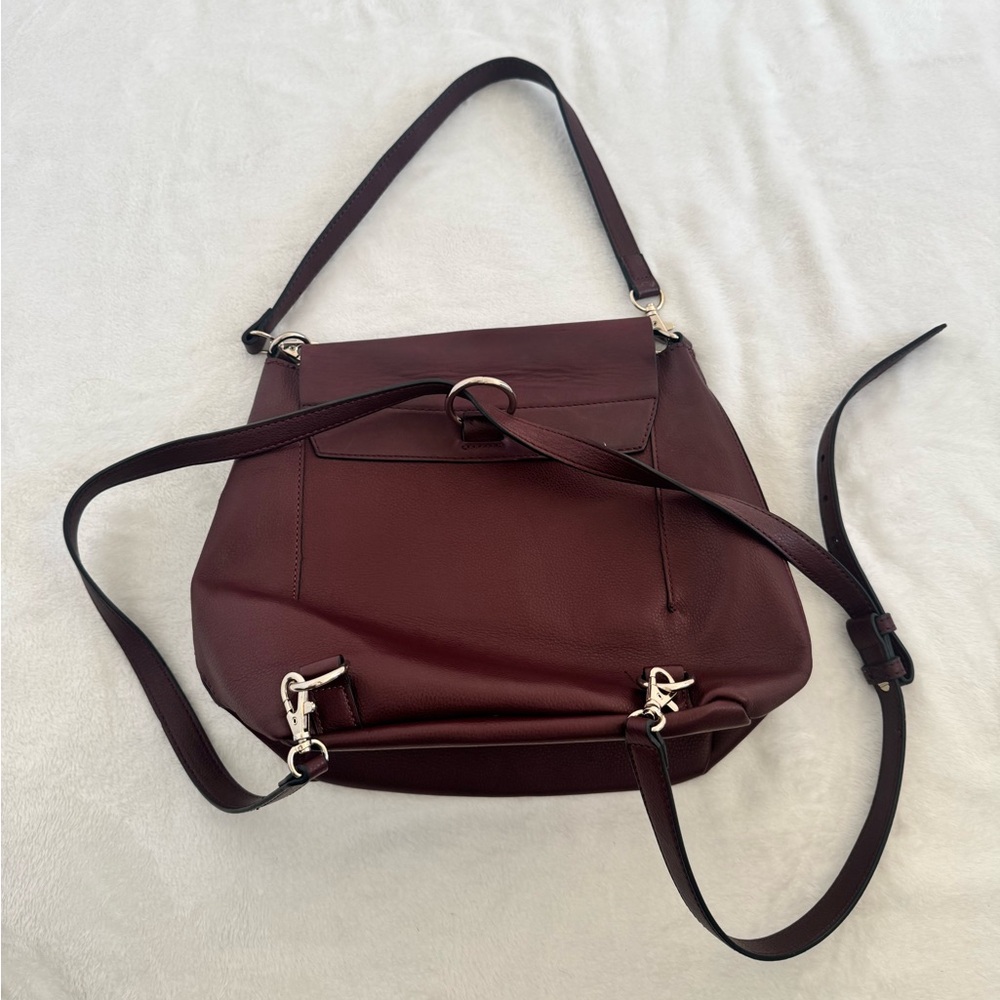 Gap Synthetic Leather Backpack Purse.  Burgundy with silver accents. Never used. - Picture 12 of 15